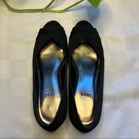 Impo Black Peep Toe Low Heel Shoe, 6M - Picture 13 of 13